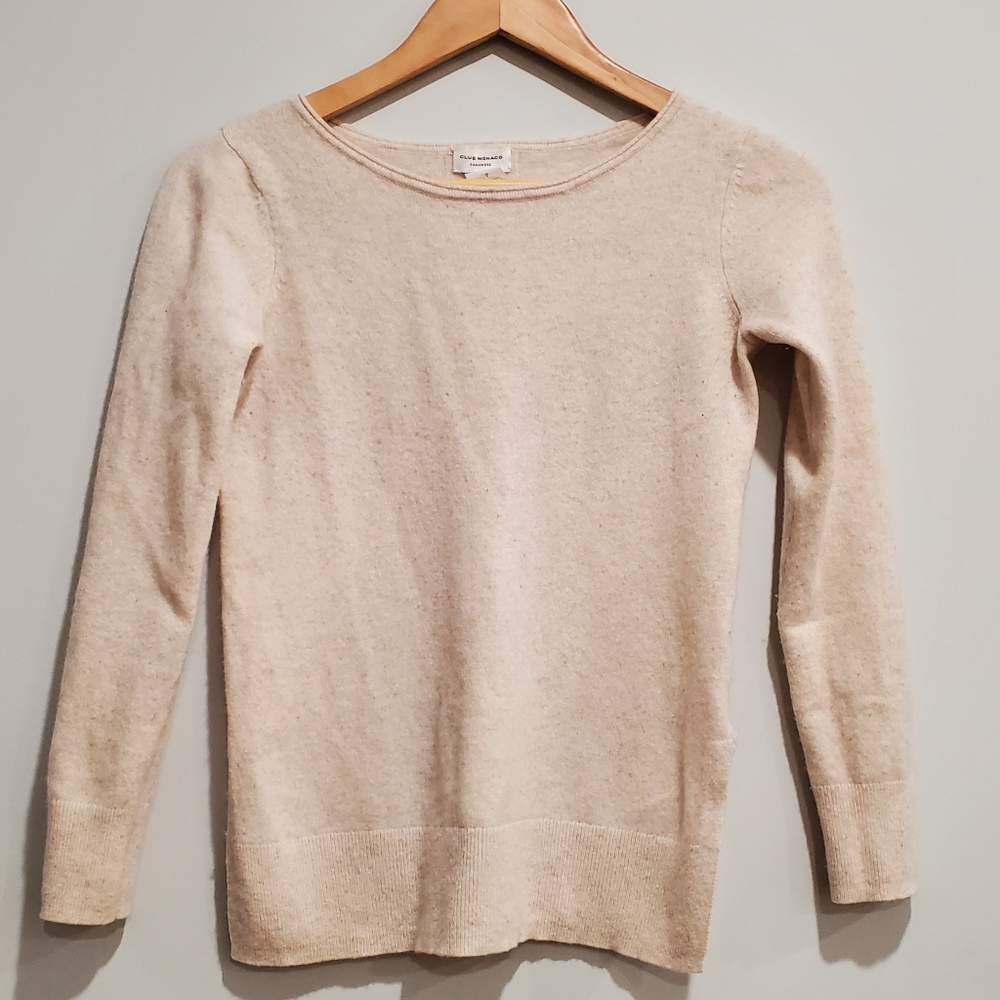 Club Monaco 100% Cashmere Blush Pink Sweater